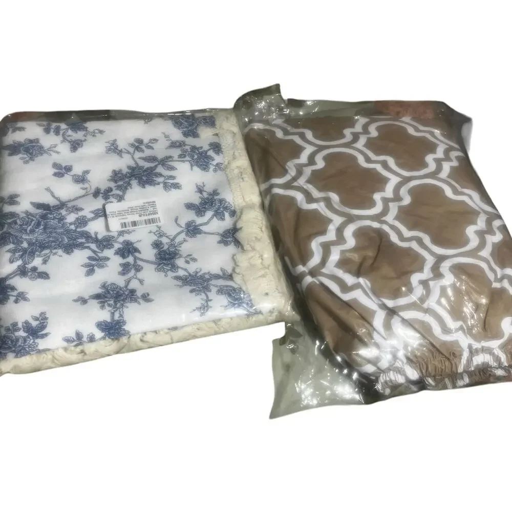 Linen Blue Floral Square Tablecloth 60x60